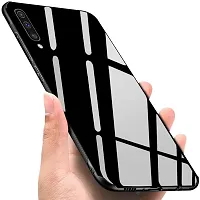 Mobcure Toughened Glass Back for Samsung Galaxy A30s I Plain Case Cover - Black-thumb1