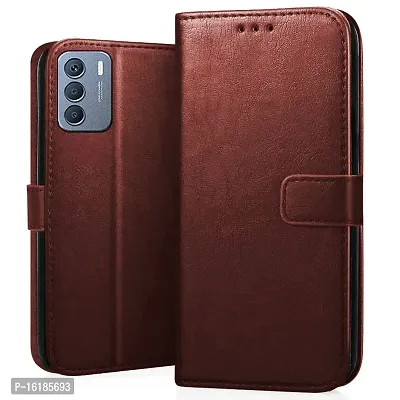 Mobcure Genuine Leather Finish Flip Cover Back Case for Infinix Zero 5G 2023|Inbuilt Stand  Inside Pockets| Wallet Style | Magnet Closure - Brown
