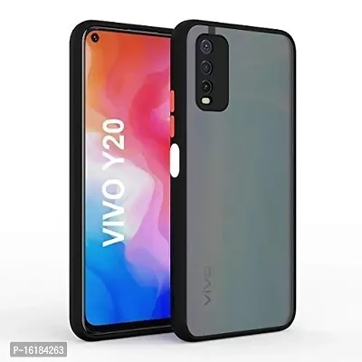 Mobcure Hard Matte Finish Smoke Case I Camera Protection I with Soft Side Frame Protective Back Case Cover for Vivo Y20 Black-thumb0