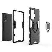 Mobcure D5 Kickstand Heavy Duty Shockproof Armour Rugged Back Case Cover for Vivo X50 Pro with Finger Ring Holder (Black)-thumb4