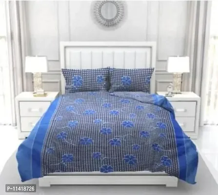 Bedsheet Double Bed 90 by 90 Inches with 2 pillow covers