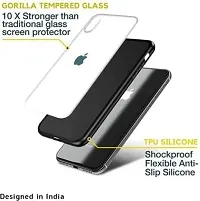 GoldFox Luxurious Glass Back Case Cover with Soft Edge Protective TPU Bumper for Realme C25Y - White-thumb3