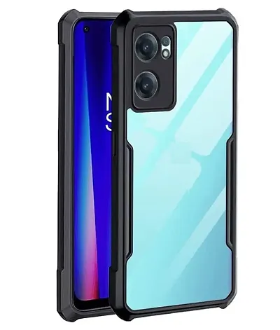 CELZO Ultra Thin Shock Proof 4 Sides Protection Clear Transparent Back Cover Case with Black Border for Realme 9i - {Transparent/Black}