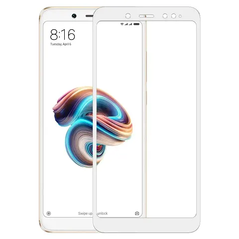 Desithat Tempered Glass Compatible for 11D for Redmi Mi NOTE 5 WHITE Full Screen Coverage Tempered Glass Screen Guard Protector