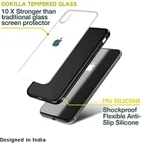 GoldFox Luxurious Glass Back Case Cover with Soft Edge Protective TPU Bumper for Vivo V20 - White-thumb3