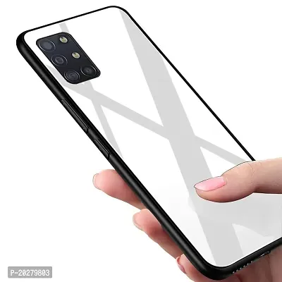 GoldFox Luxurious Glass Back Case Cover with Soft Edge Protective TPU Bumper for OnePlus 9RT - White-thumb0