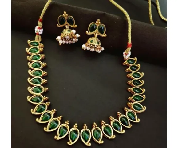 plated south Indian Wedding Traditional temple jewellery set.