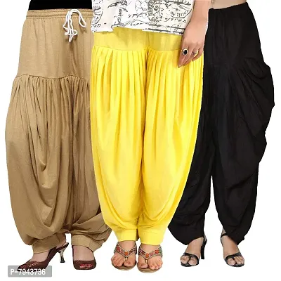 Mustard - Pure Cotton Solid Color Patiala Pants for women – VEDANA