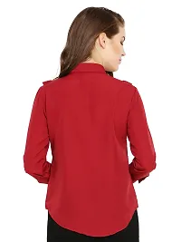 Maroon Embellished Crepe  Tops for Women's-thumb2