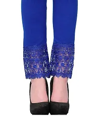 Women's Blue Cotton Solid Leggings-thumb2