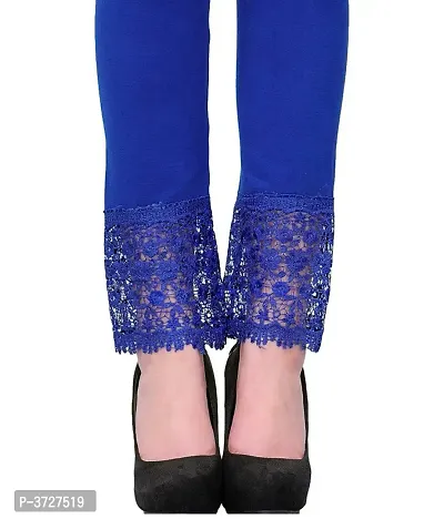 Women's Blue Cotton Solid Leggings-thumb3