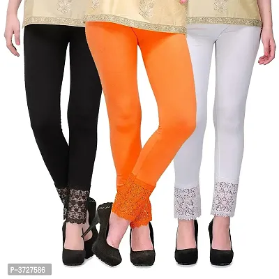 Women's Multicoloured Viscose Solid Leggings (Pack of 3)
