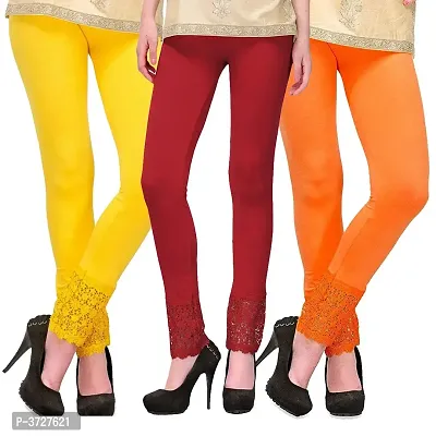 Women's Multicoloured Viscose Solid Leggings (Pack of 3)