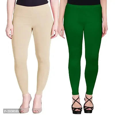 Stylish Multicoloured Polycotton Leggings For Women (Pack of 2)