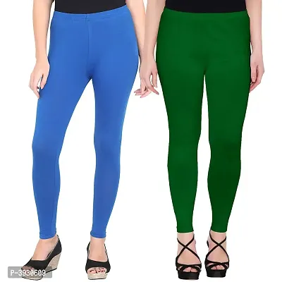 Stylish Multicoloured Polycotton Leggings For Women (Pack of 2)