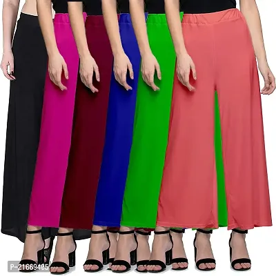 Stunning Polyester Palazzo For Women Pack Of 6-thumb0