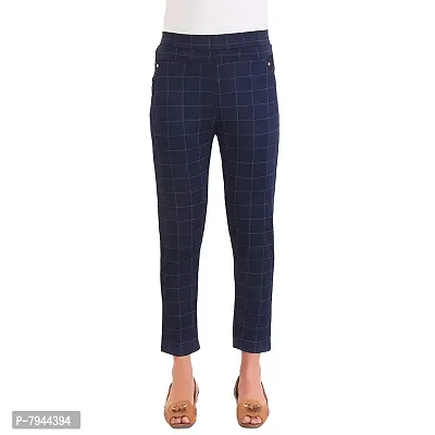 STYLE PITARA Women's/Girls/Ladies Check Pattern Pant 3(Navy Blue, Maroon and Baby Pink) - Free Size-thumb2