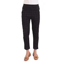 STYLE PITARA Women's/Girls/Ladies Check Pattern Pant 3(Black, White and Brown) - Free Size-thumb1