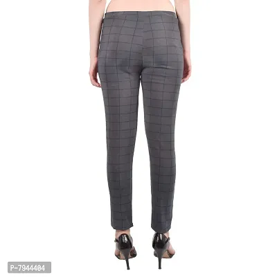 STYLE PITARA Women's/Girls/Ladies Check Pattern Pant 3(Brown, Grey and White) - Free Size-thumb3
