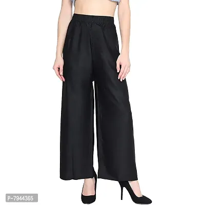 Buy Style Pitara Women/Girls Casual Rayon Palazzo Plain Pants Pack of 3  (Black, White, Blue)- Free Size (28 Size to 36 Size) at