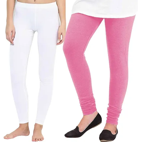 Stylish Wool Solid Leggings For Women - Pack Of 2