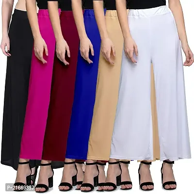 Stunning Polyester Palazzo For Women Pack Of 6-thumb0