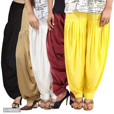 Buy B9 STORE Traditional Cotton Semi Patiala Salwar Combo of 2 (Free  Size,White-Red) at Amazon.in