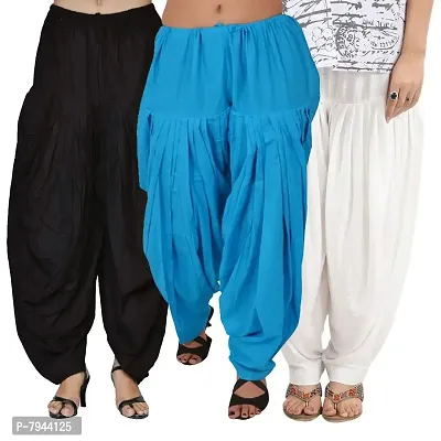 Women's Cotton Patiala Salwar Pants Regular Fit Salwar (Combo) Gray & Blue