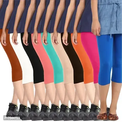 Buy STYLE PITARA Women/Female 4 Way Stretchable 3/4 Capris Pack of 10 (Free  Size Online In India At Discounted Prices