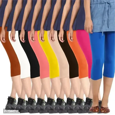 Buy STYLE PITARA Women/Female 4 Way Stretchable 3/4 Capris Pack of 10 (Free  Size Online In India At Discounted Prices