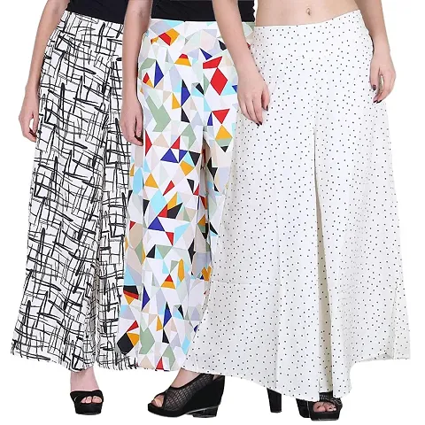 Pack Of 3 Multicoloured Crepe Trousers