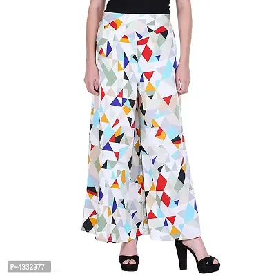Multicoloured Crepe Printed Trousers   Capris For Women