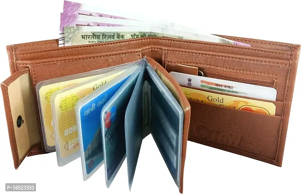 RASHIDI Men Artificial Leather Wallet (Tan, 8 Card Slots)-thumb0