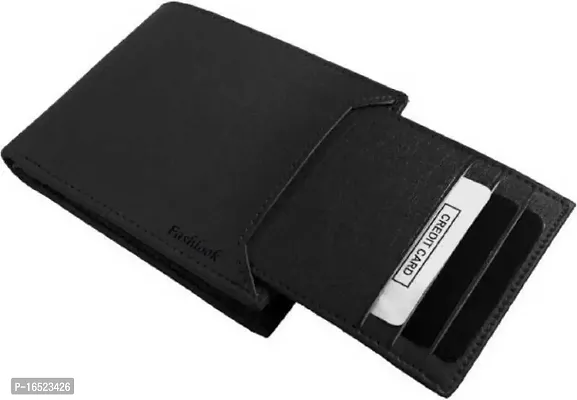 RASHIDI Men Genuine Leather Wallet (Black, 6 Card Slots)