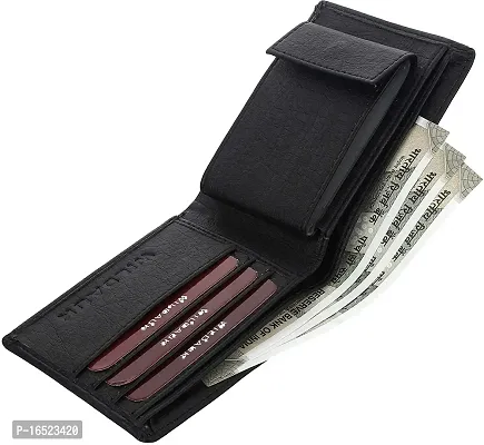 RASHIDI Men  Women Genuine Leather Wallet (Black, 9 Card Slots)-thumb0
