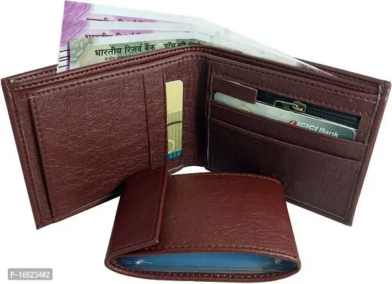 RASHIDI Men Artificial Leather Wallet (Brown, 10 Card Slots)-thumb2