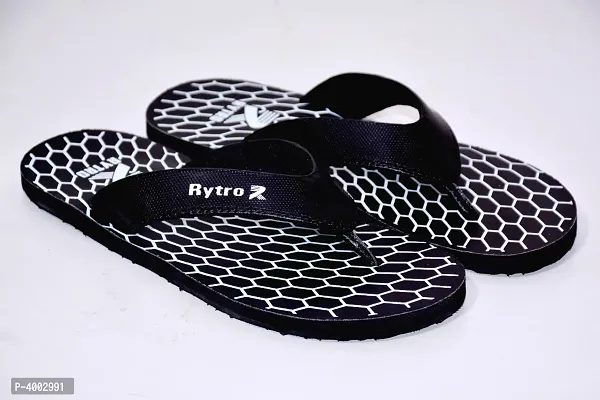 Comfortable Black Synthetic Slipper For Men