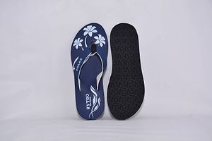 Stylish EVA Floral Printed Blue Slipper For Women-thumb1