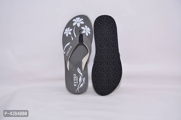 Stylish EVA Floral Printed Grey Slipper For Women-thumb2