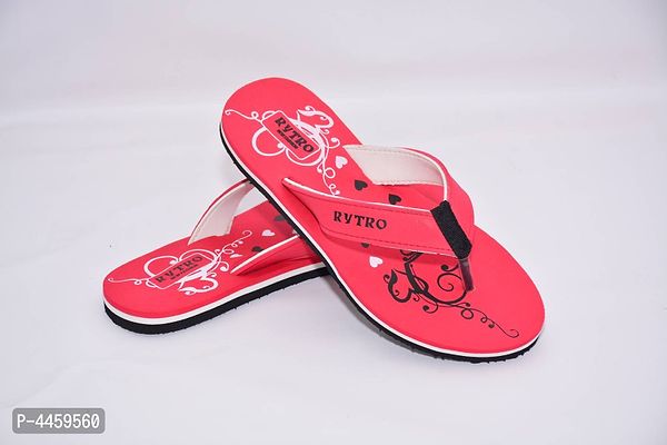 Women's Stylish and Trendy Red Printed EVA Slippers