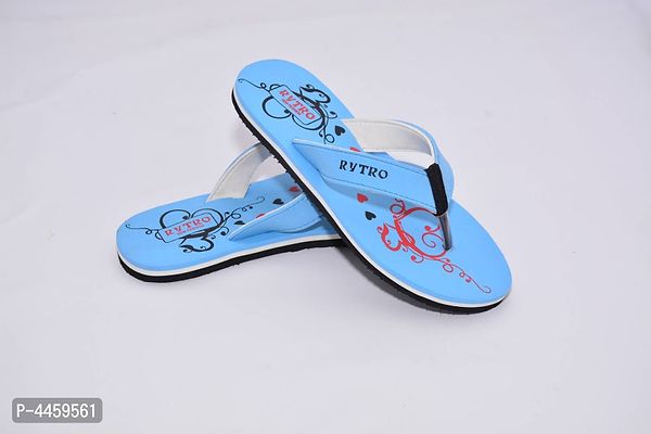 Women's Stylish and Trendy Blue Printed EVA Slippers-thumb0