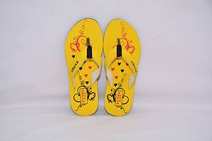 Women's Stylish and Trendy Yellow Printed EVA Slippers-thumb1