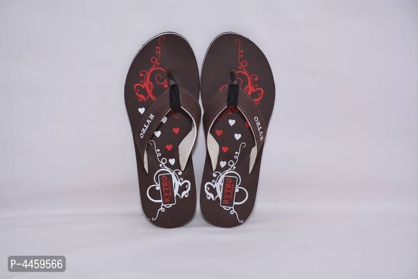 Women's Stylish and Trendy Brown Printed EVA Slippers-thumb2