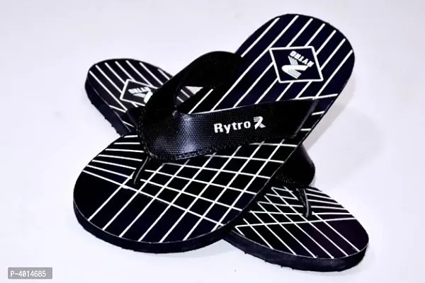 Comfortable Black Synthetic Slippers For Men