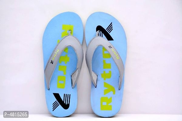 Comfortable Sky Blue Fabric Slippers For Men-thumb4