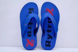 Comfortable Blue Fabric Slippers For Men-thumb1