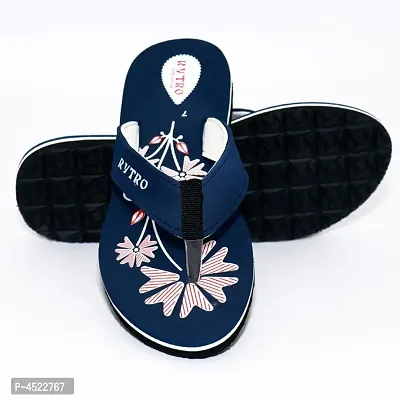 Blue Eva Printed Slippers   Flip Flops For Women