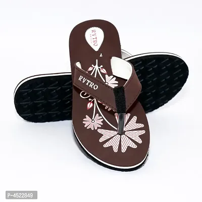 Brown Eva Printed Slippers   Flip Flops For Women-thumb0
