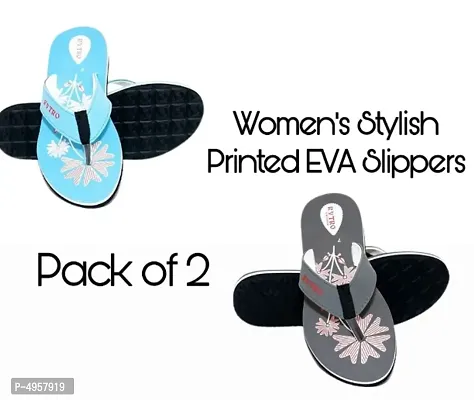 Pack of 2 Women's Stylish and Trendy EVA Slippers