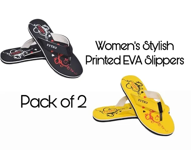 Women's Stylish & Comfy EVA Flip Flops - Pack of 2